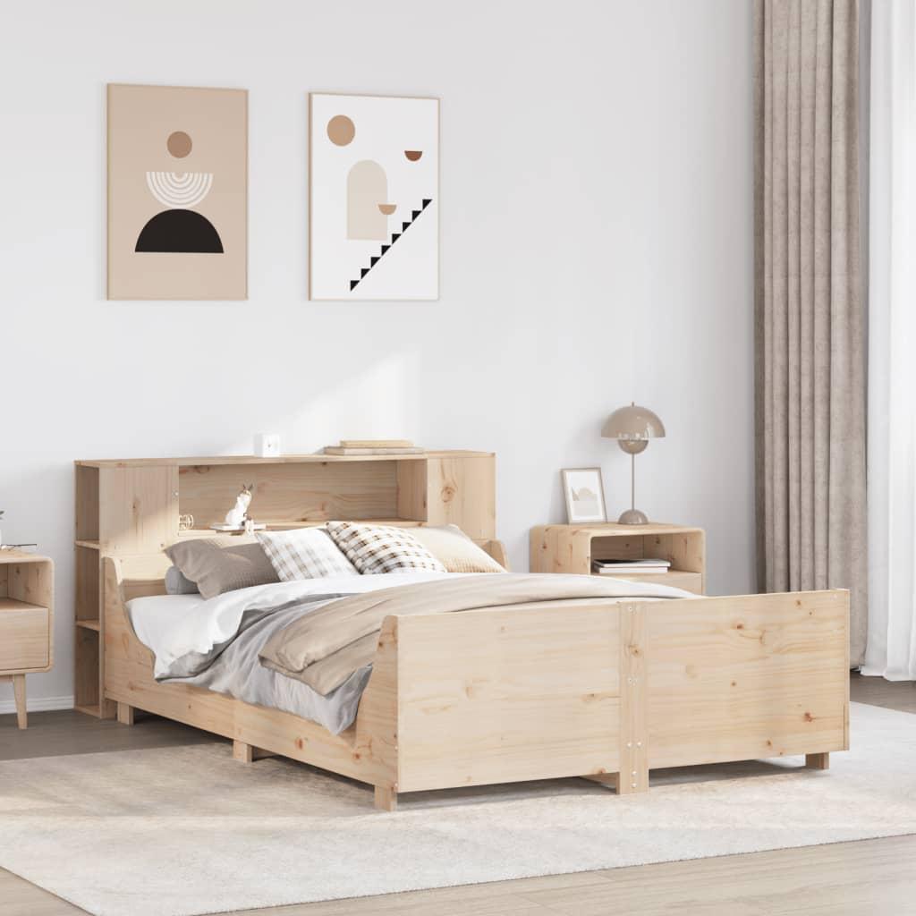 Sengeramme uden madras 160x200 cm massivt fyrretræ billede