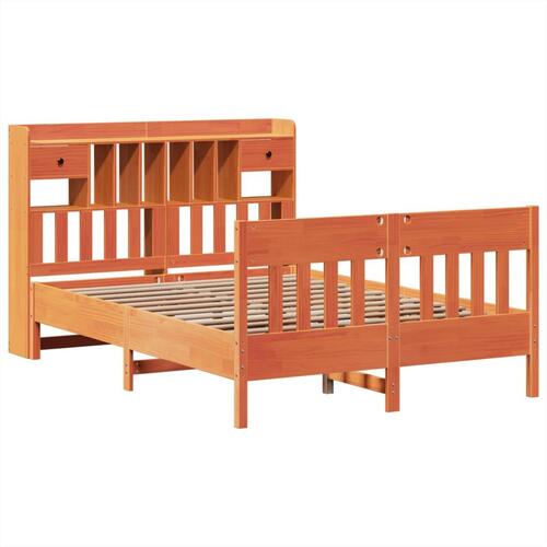 Sengeramme uden madras 140x190 cm massivt fyrretræ gyldenbrun