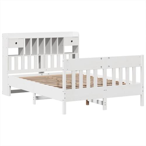Sengeramme uden madras 160x200 cm massivt fyrretræ hvid