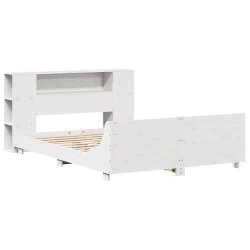 Sengeramme uden madras 150x200 cm massivt fyrretræ hvid