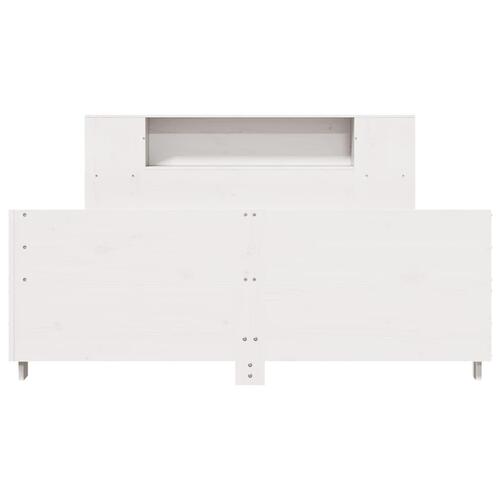 Sengeramme uden madras 150x200 cm massivt fyrretræ hvid