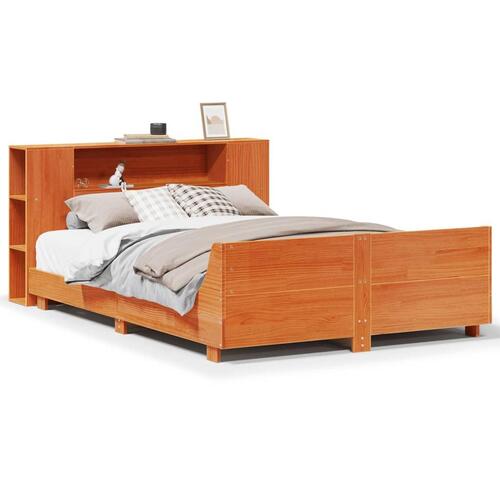 Sengeramme uden madras 120x200 cm massivt fyrretræ gyldenbrun