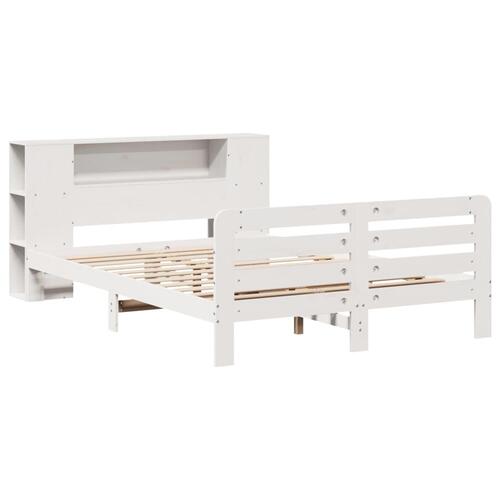 Sengeramme uden madras 120x190 cm massivt fyrretræ hvid