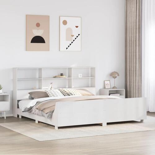 Sengeramme uden madras 180x200 cm massivt fyrretræ hvid