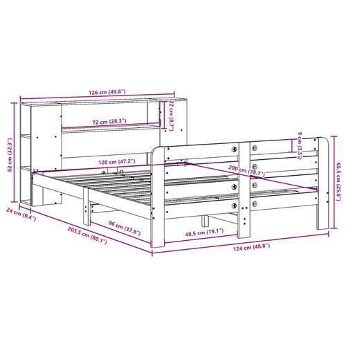 Sengeramme uden madras 120x200 cm massivt fyrretræ