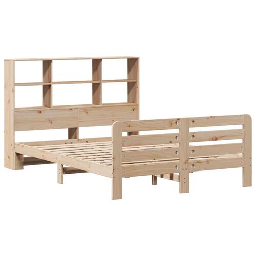 Sengeramme uden madras 135x190 cm massivt fyrretræ hvid