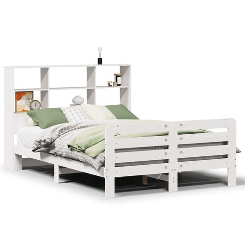 Sengeramme uden madras 160x200 cm massivt fyrretræ hvid