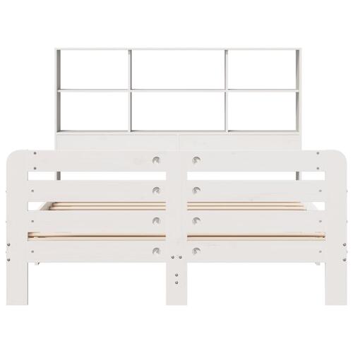 Sengeramme uden madras 160x200 cm massivt fyrretræ hvid