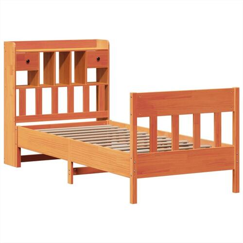 Sengeramme uden madras 75x190 cm massivt fyrretræ gyldenbrun