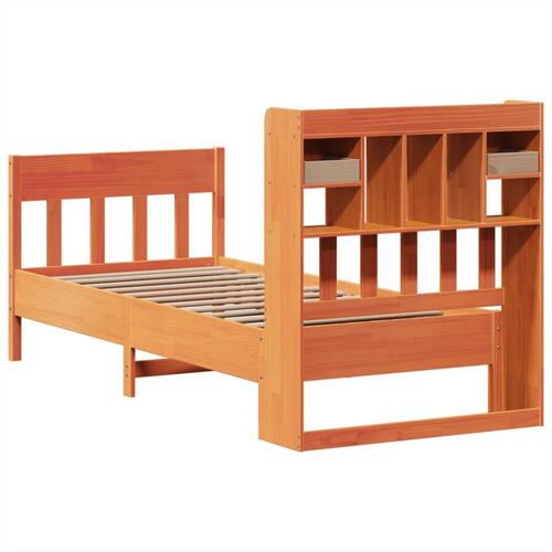 Sengeramme uden madras 75x190 cm massivt fyrretræ gyldenbrun
