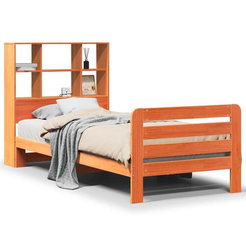 Sengeramme uden madras 90x200 cm massivt fyrretræ gyldenbrun