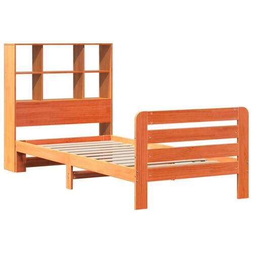 Sengeramme uden madras 90x200 cm massivt fyrretræ gyldenbrun