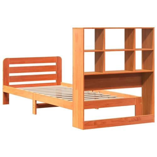 Sengeramme uden madras 90x200 cm massivt fyrretræ gyldenbrun