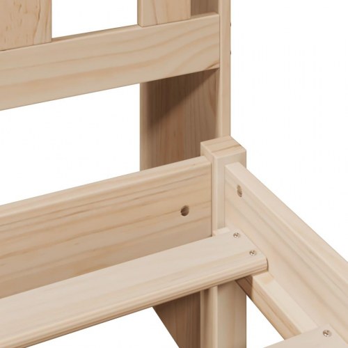 Seng med reol uden madras 200x200 cm massivt fyrretræ