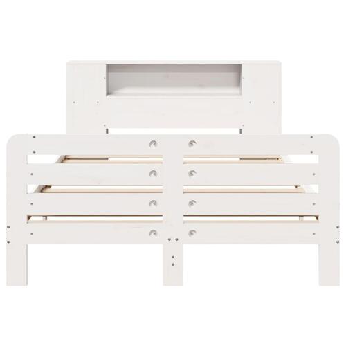 Sengeramme uden madras 140x190 cm massivt fyrretræ hvid
