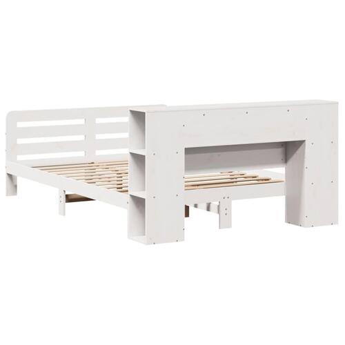 Sengeramme uden madras 140x190 cm massivt fyrretræ hvid