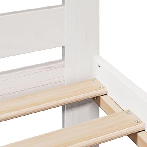 Sengeramme uden madras 140x190 cm massivt fyrretræ hvid