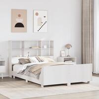 Sengeramme uden madras 140x200 cm massivt fyrretræ hvid