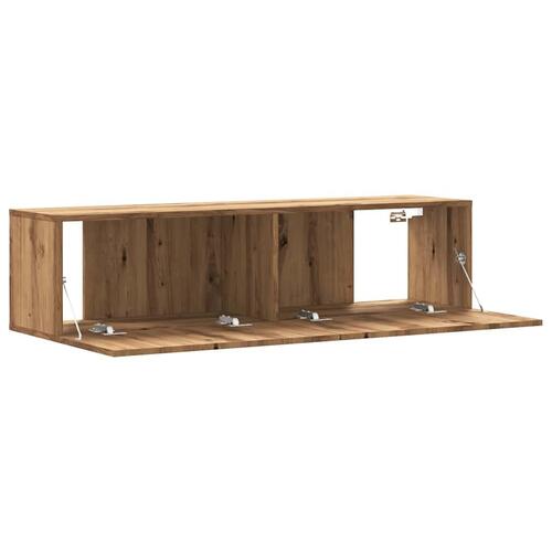 Væghængt tv-bord 120x30x30 cm konstrueret træ kunsteg