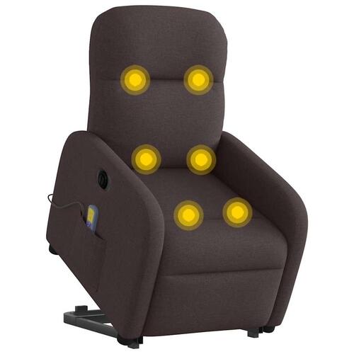 Elektrisk massagestol med løftefunktion stof mørkebrun