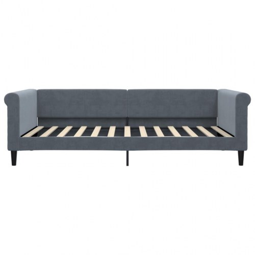 Daybed med madras 100x200 cm - velour, mørkegrå
