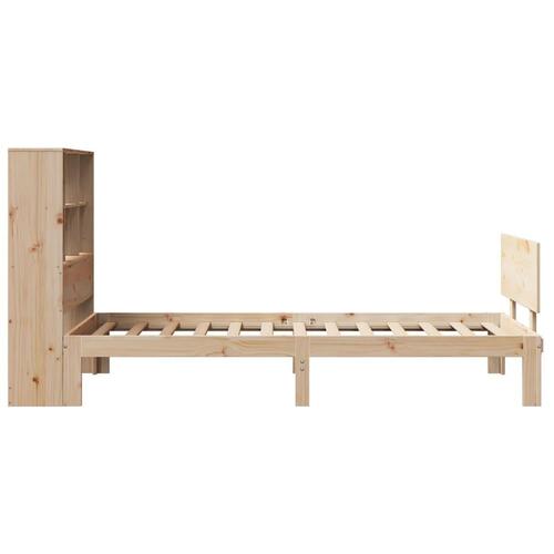 Seng med reol uden madras 75x190 cm massivt fyrretræ