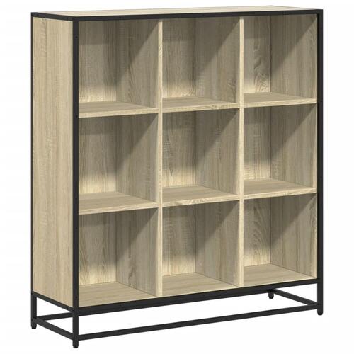 Bogreol 97,5x33x107,5 cm konstrueret træ og metal sonoma-eg
