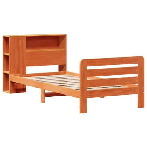 Sengeramme uden madras 75x190 cm massivt fyrretræ gyldenbrun