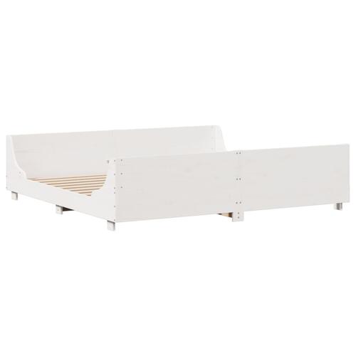 Seng med reol uden madras 180x200 cm massivt træ hvid
