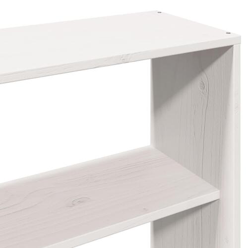 Seng med reol uden madras 180x200 cm massivt træ hvid