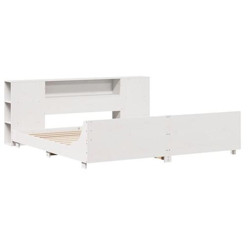 Sengeramme uden madras 180x200 cm massivt fyrretræ hvid