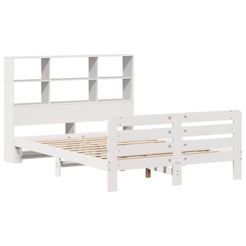 Sengeramme uden madras 150x200 cm massivt fyrretræ hvid