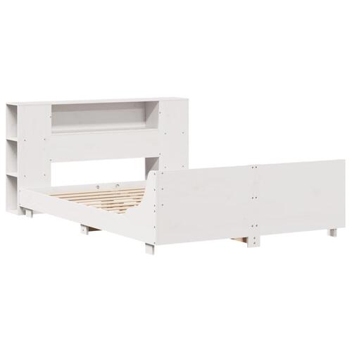 Sengeramme uden madras 120x190 cm massivt fyrretræ hvid