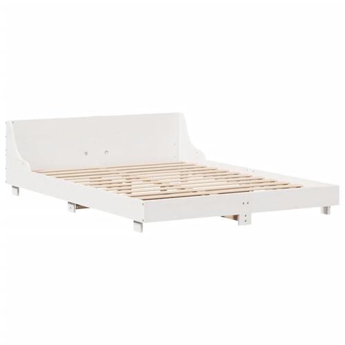 Sengeramme uden madras 120x190 cm massivt fyrretræ hvid