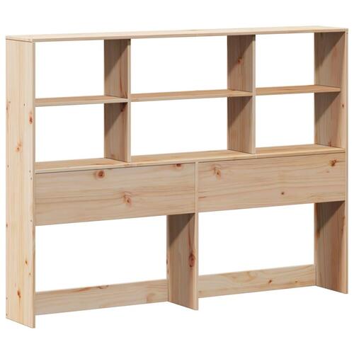 Seng med reol uden madras 135x190 cm massivt fyrretræ