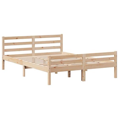 Seng med reol uden madras 135x190 cm massivt fyrretræ
