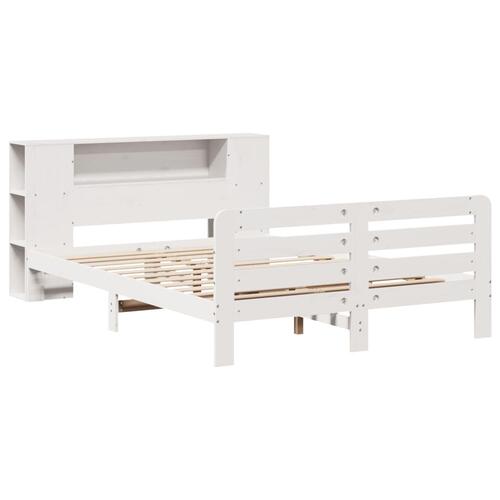 Sengeramme uden madras 120x200 cm massivt fyrretræ hvid