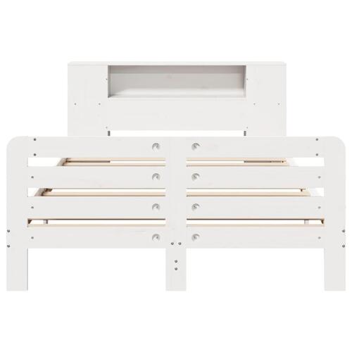 Sengeramme uden madras 120x200 cm massivt fyrretræ hvid