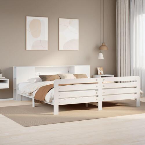 Sengeramme uden madras 180x200 cm massivt fyrretræ hvid