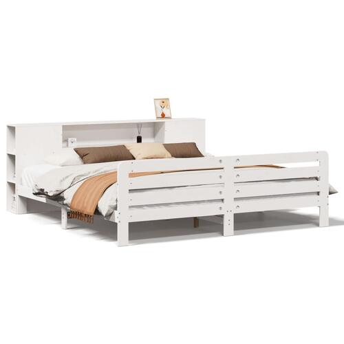 Sengeramme uden madras 180x200 cm massivt fyrretræ hvid