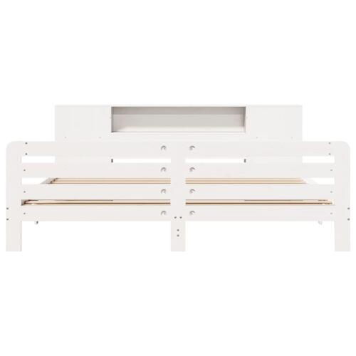 Sengeramme uden madras 180x200 cm massivt fyrretræ hvid