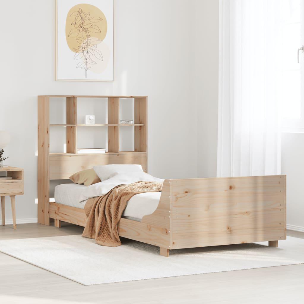 Sengeramme uden madras 75x190 cm massivt fyrretræ