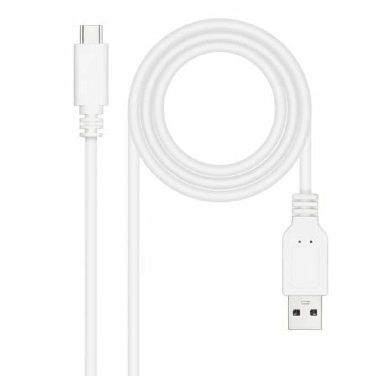 NANOCABLE USB 2.0 kabel USB-A til USB-C, 1,5 m - Hvid