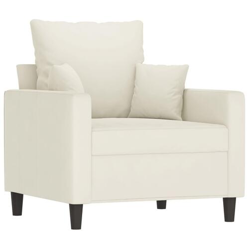 Sofasæt 4 dele med hynder velour cremefarvet