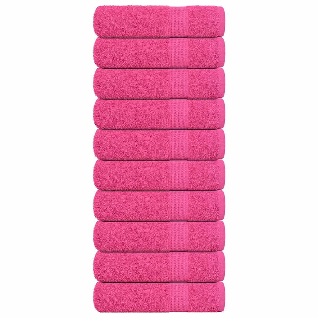 Håndklæder 10 stk. 50x100 cm 360 g/m2 100 % bomuld lyserød