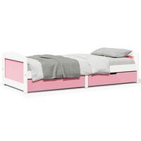 Daybed med to skuffer uden madras IRUN hvid og lyserød 90x200cm
