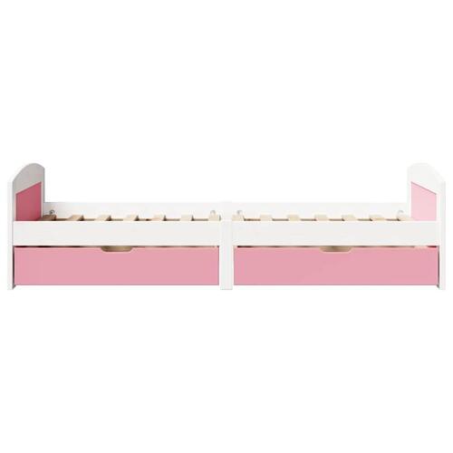 Daybed med to skuffer uden madras IRUN hvid og lyserød 90x200cm