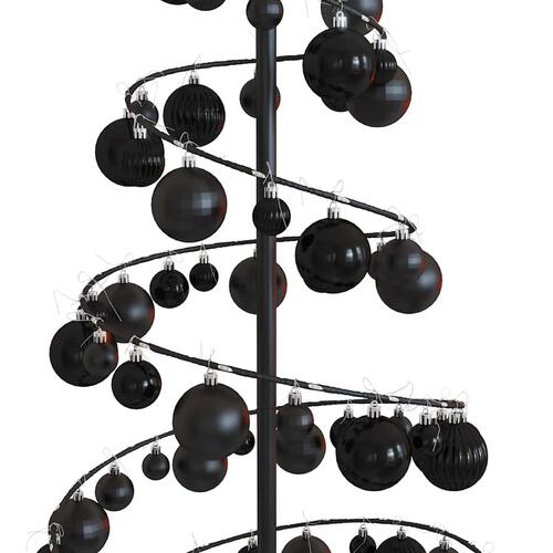 Lysende juletræ med kugler 100 LED'er 150 m varmt hvidt lys