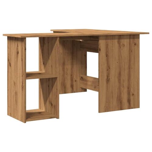 Hjørneskrivebord 120x140x75 cm konstrueret træ artisan egetræ