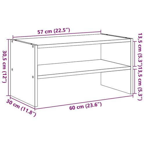 Skostativ stabelbar 60x30x30,5 cm betongrå